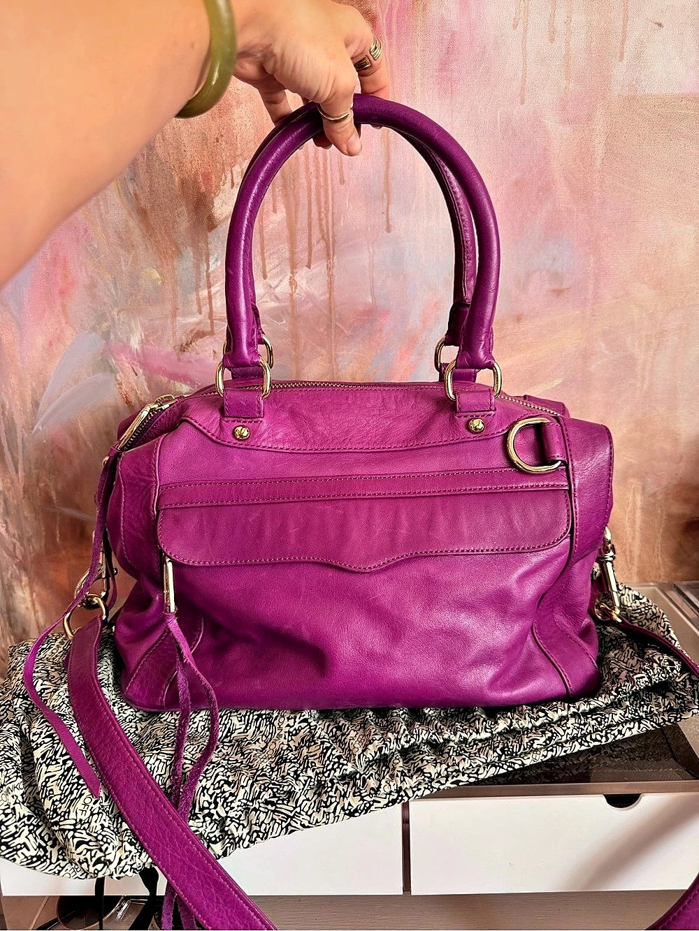 Rebecca Minkoff Morning After Bag Leather Satchel Purple